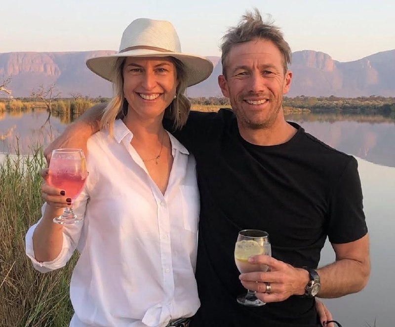 Pieter and Aneen Walser, each with a glass of wine in hand, at the Ship26 wine evening